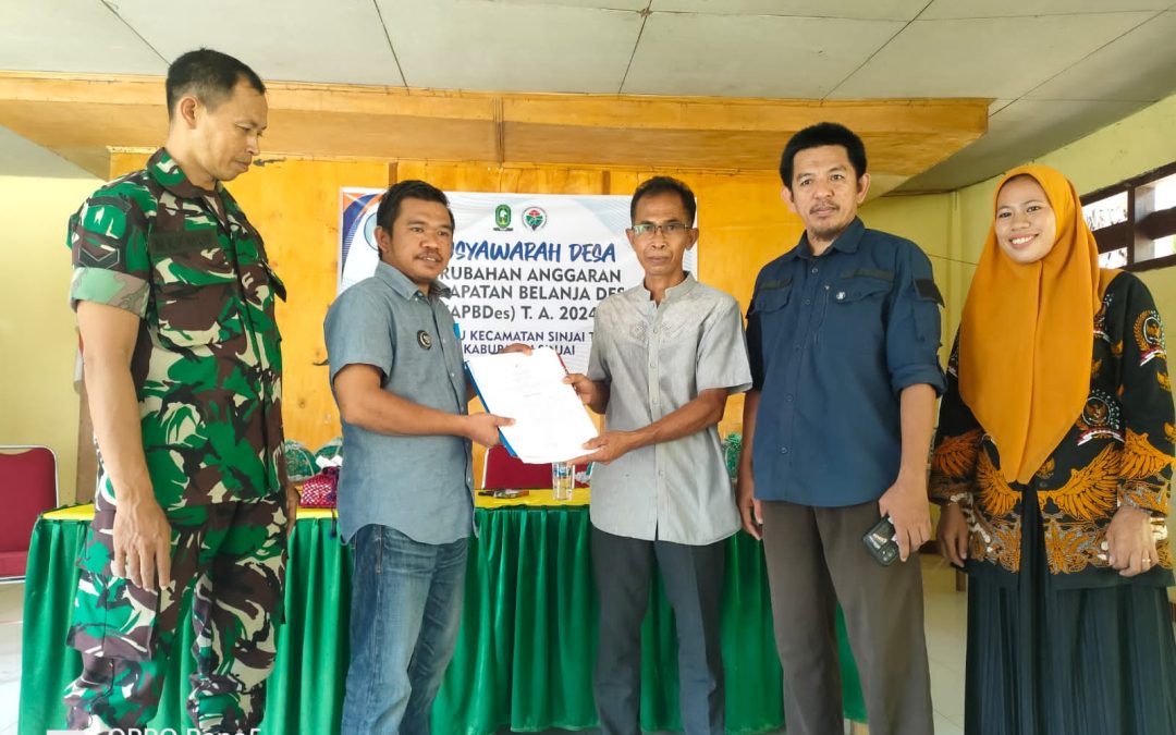 BPD Desa Baru Serahkan Hasil Musyawarah Desa Penetapan APBDes Perubahan